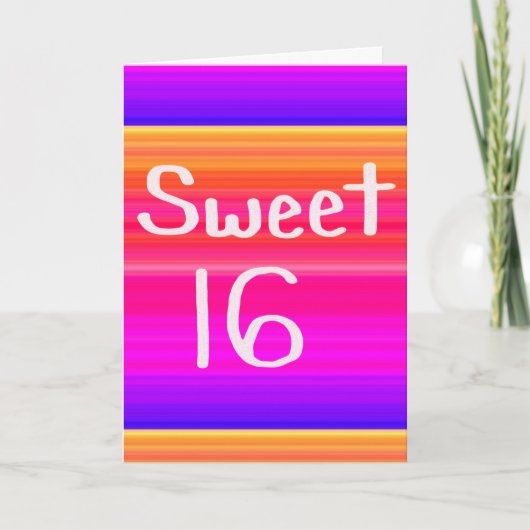 Invitation Sweet 16 Rainbow (Devant)
