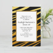 Invitation Sweet 16 Rayure de Tigre (Debout devant)