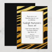 Invitation Sweet 16 Rayure de Tigre (Devant / Derrière)