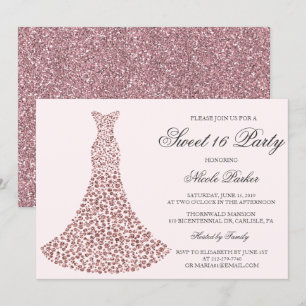 Invitation Sweet 16 Robe de diamant - TOUTE COULEU
