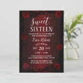Invitation Sweet 16 Rose Fleur & Thorn Burgundy Parties scint (Debout devant)
