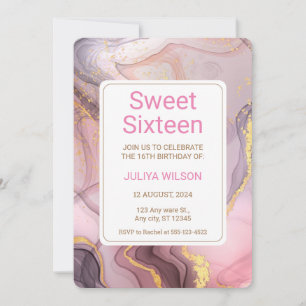 Invitation Sweet 16 Rose Gold parties scintillant filles fête