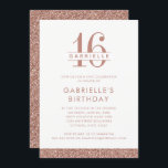 Invitation Sweet 16 Rose minimum Parties scintillant rose pâl<br><div class="desc">Un design sobre et minimaliste de parties scintillant rose en or rayé avec une typographie rose muet tendance et un monogramme d'anniversaire personnalisé sur une invitation douce moderne et sobre de 16 ans pour la fille chill qui préfère l'élégance classique. Coordonner les éléments de décoration de la fête disponibles dans...</div>
