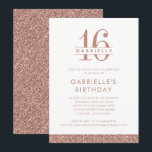 Invitation Sweet 16 Rose minimum Parties scintillant rose pâl<br><div class="desc">Un design sobre et minimaliste de parties scintillant rose en or rayé avec une typographie rose muet tendance et un monogramme d'anniversaire personnalisé sur une invitation douce moderne et sobre de 16 ans pour la fille chill qui préfère l'élégance classique. Coordonner les éléments de décoration de la fête disponibles dans...</div>