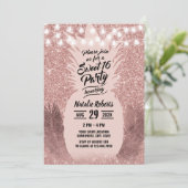Invitation Sweet 16 Rose moderne Gold Tropical Ananas (Debout devant)