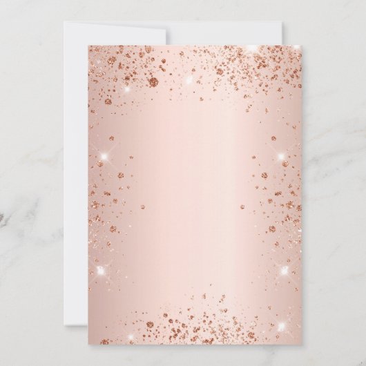 Invitation Sweet 16 rose parties scintillant or glamour (Dos)