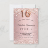 Invitation Sweet 16 rose rose rose rose rose rose parties sci (Devant)
