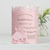 Invitation Sweet 16 rose rousse robe de parties scintillant d (Debout devant)