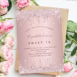 Invitation Sweet 16 rose roux parties scintillant rose 16e an<br><div class="desc">Une invitation moderne, élégante et glamour pour une soirée Sweet 16, 16e anniversaire de fille. Un rose poussiéreux, un faux arrière - plan rose à l'apparence métallique avec fausse goutte de parties scintillant, la peinture goutte à goutte. Le nom est écrit avec un rose moderne de couleur or foncé à...</div>