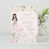 Invitation Sweet 16 Roses Blanches Roses Roses Roses Roses Bl (Debout devant)