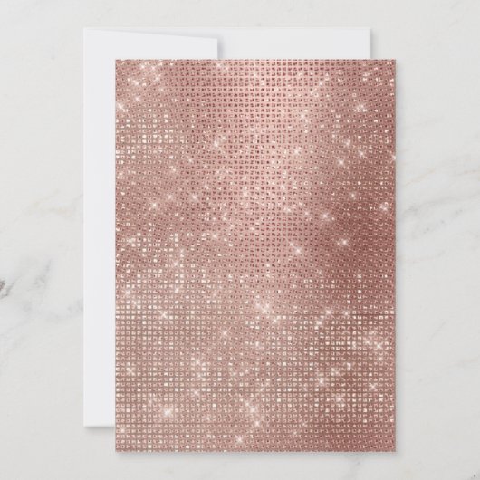 Invitation Sweet 16 Roses Gold Glam Chic Virtual 16e annivers (Dos)