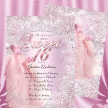 Invitation Sweet 16 roux rose hiver Wonderland Tiara<br><div class="desc">Grande Taille. Blush Pink Silver Sweet 16 robe d'anniversaire rose Invitation. Jolie conception de flocon de neige et de tiara. Remarque : Toutes les images plates,  Ils n'ont pas de vrais bijoux!</div>