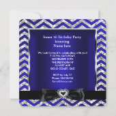 Invitation Sweet 16 Royal Blue Chevron Bleu Bleu Bleu Bleu Bl (Dos)