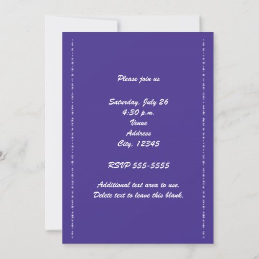 Invitation Sweet 16 Royal Blue Parties scintillant Sliver Par (Dos)