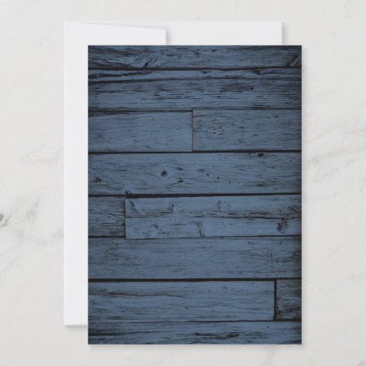 Invitation Sweet 16 Rustique Bleu Chaîne Lumières Moderne (Dos)