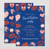 Invitation sweet 16 Saint-Valentin chéri bleu (Devant / Derrière)