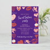 Invitation Sweet 16 Saint-Valentin Février violet (Debout devant)