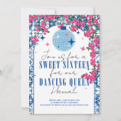 Invitation Sweet 16 Santorin Musical Bougainvillea mamma (Devant)