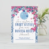 Invitation Sweet 16 Santorin Musical Bougainvillea mamma (Debout devant)