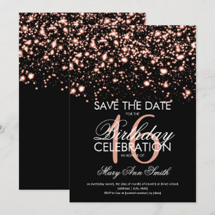 Invitation Sweet 16 "Save The Date" Rose Gold