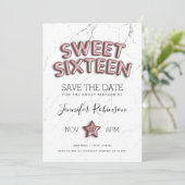 Invitation Sweet 16 Save The Date Rose Gold Ballons Parties s (Debout devant)