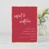 Invitation Sweet 16 Script moderne Gold Foil Rouge Anniversai (Debout devant)