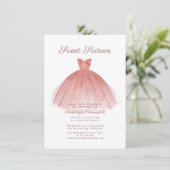 Invitation Sweet 16 Script Rose Gold Parties scintillant de r (Debout devant)