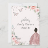 Invitation Sweet 16 Seize Anniversaire Blush Floral Brown fil (Dos)
