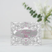 Invitation Sweet 16 Seize Anniversaire de fête Diamants roses (Debout devant)