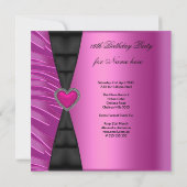 Invitation Sweet 16 Seize Anniversaire Fête rose Zebra Wild (Dos)