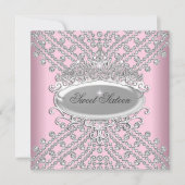 Invitation Sweet 16 Seize Anniversaire rose Diamonds Image (Devant)