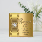 Invitation Sweet 16 Seize Anniversaire Soeur d'Or (Debout devant)