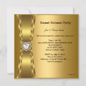 Invitation Sweet 16 Seize Anniversaire Soeur d'Or (Dos)