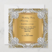 Invitation Sweet 16 Seize Anniversaire Soirée Or Argent (Dos)