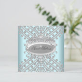 Invitation Sweet 16 Seize Anniversaire Turquoise Diamants bla (Debout devant)