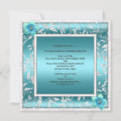 Invitation Sweet 16 Seize Anniversaire Turquoise Fleur bleue  (Dos)