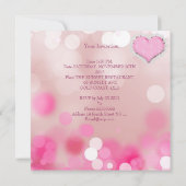 Invitation Sweet 16 Seize Blanche-Dentelle Rose Anniversaire (Dos)