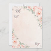 Invitation Sweet 16 Seize Blush Rose Floral Argent Anniversai (Dos)