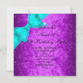 Invitation Sweet 16 Seize Diamants bleu violet Turquoise Imag (Dos)