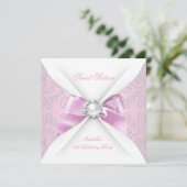 Invitation Sweet 16 Seize Faux Rose Diamond Party (Debout devant)