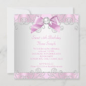 Invitation Sweet 16 Seize Faux Rose Diamond Party (Dos)