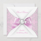 Invitation Sweet 16 Seize Faux Rose Diamond Party (Devant)