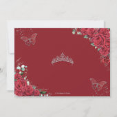 Invitation Sweet 16 Seize Papillons Roses Rouges Argent Photo (Dos)