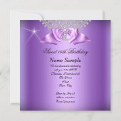 Invitation Sweet 16 Seize Purple White Diamond Party (Dos)