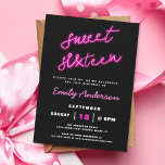 Invitation Sweet 16 Seize Retro Neon fête d'anniversaire<br><div class="desc">Préparez-vous à faire la fête comme si c'était les années 80 avec notre Sweet 16 Retro Neon Anniversaire Invitation! Cette invitation dynamique et énergique apporte les néons et les vibrations funky du passé dans le présent pour une célébration inoubliable. Dotée de couleurs rétro audacieuses et d'un design amusant inspiré des...</div>