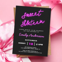 Sweet 16 Seize Retro Neon fête d'anniversaire