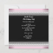Invitation Sweet 16 Seize Rose Black Pearl Lace Diamond (Dos)