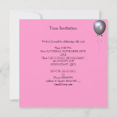Invitation Sweet 16 Seize Soie rose Bijou Anniversaire (Dos)