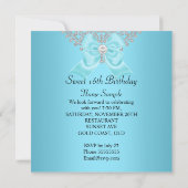 Invitation Sweet 16 Seize Turquoise Blue White Diamond Party (Dos)