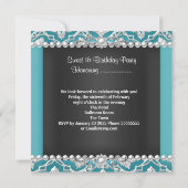 Invitation Sweet 16 Seteen Blue Turquoise Aqua Black Silver (Dos)
